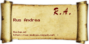 Rus Andrea névjegykártya